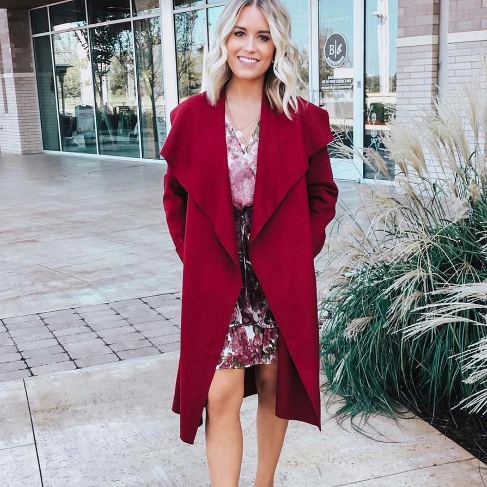 Free Myself Open Front Wool-Blend Coat - Size M